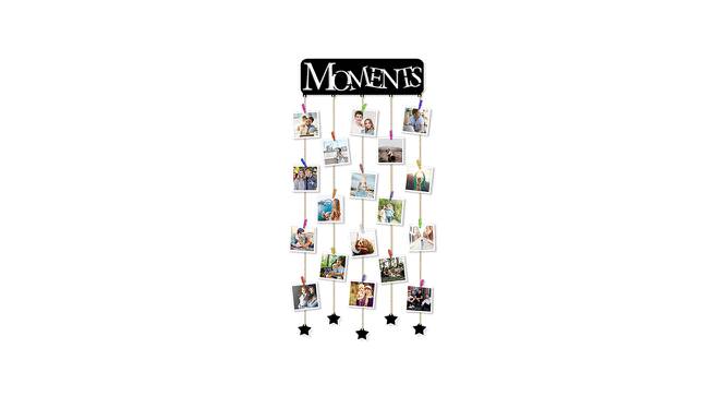 Moments Theme MDF Plaque with Photo Clip Holder for Wall Decor (Black) by Urban Ladder - Front View Design 1 - 766376
