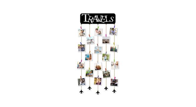 Travels Theme MDF Plaque with Photo Clip Holder for Wall Decor (Black) by Urban Ladder - Front View Design 1 - 766377