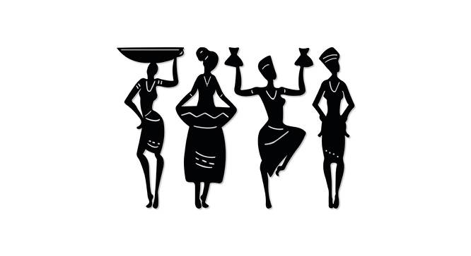 Dancing Lady MDF Wall Plaque Ready to Hang Home Decor, Wall Decor, Wall Art,Decorative MDF Plaque for Home & Wall Decoration (Size - 12 X 18 Inches) (Black) by Urban Ladder - Front View Design 1 - 766449