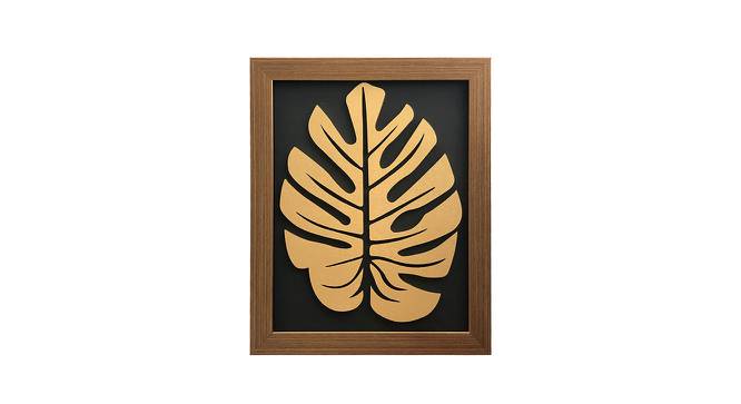 Golden Leaf MDF Wall Plaque Ready to Hang Home Decor, Wall Decor, Wall Art,Decorative MDF Plaque for Home & Wall Decoration (Size - 9.2 X 11.2 Inches) (Gold) by Urban Ladder - Front View Design 1 - 766450