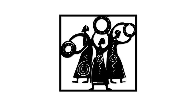 Folk Dance MDF Wall Plaque Color Ready to Hang Home Decor, Wall Decor, Wall Art,Decorative MDF Plaque for Home & Wall Decoration (Size - 10 X 10 Inches) (Black) by Urban Ladder - Front View Design 1 - 766454