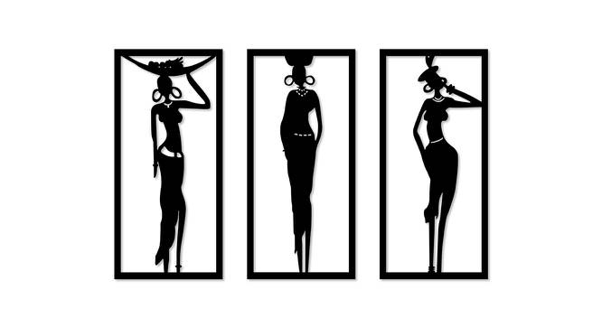 Modern Art Lady MDF Wall Plaque Ready to Hang Home Decor, Wall Decor, Wall Art,Decorative MDF Plaque for Home & Wall Decoration (Size - 17.3 X 26 Inches) (Black) by Urban Ladder - Front View Design 1 - 766455