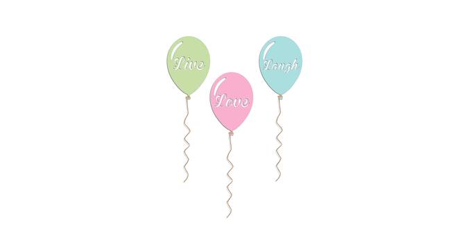 Set of 3 Balloon MDF Wall Plaques for Wall Decoration Live Love Laugh Plaque for Home Decor (Color - Green, Pink and Blue, Size - 10 x 6.8 Inchs) (Multicolor) by Urban Ladder - Front View Design 1 - 766457