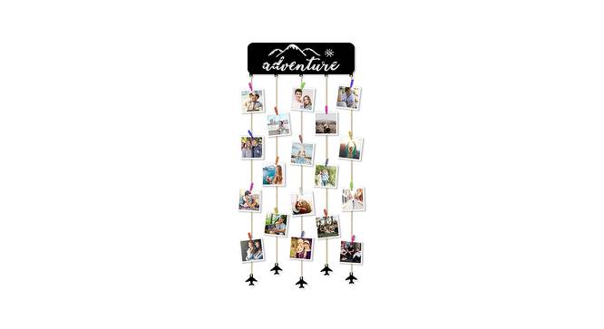 Adventure Theme MDF Plaque with Photo Clip Holder for Wall Decor (Black) by Urban Ladder - Front View Design 1 - 766466