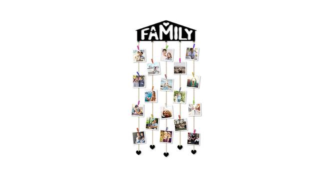 Family Theme MDF Plaque with Photo Clip Holder for Wall Decor (Black) by Urban Ladder - Front View Design 1 - 766467