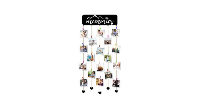 Memories Theme MDF Plaque with Photo Clip Holder for Wall Decor (Black) by Urban Ladder - Front View Design 1 - 766468