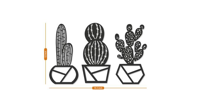 Cactus Plants MDF Wall Plaque Ready to Hang Home Decor, Wall Decor, Wall Art,Decorative MDF Plaque for Home & Wall Decoration (Size - 12 X 19.3 Inches) (Black) by Urban Ladder - Design 1 Dimension - 766494