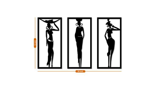Modern Art Lady MDF Wall Plaque Ready to Hang Home Decor, Wall Decor, Wall Art,Decorative MDF Plaque for Home & Wall Decoration (Size - 17.3 X 26 Inches) (Black) by Urban Ladder - Design 1 Dimension - 766501