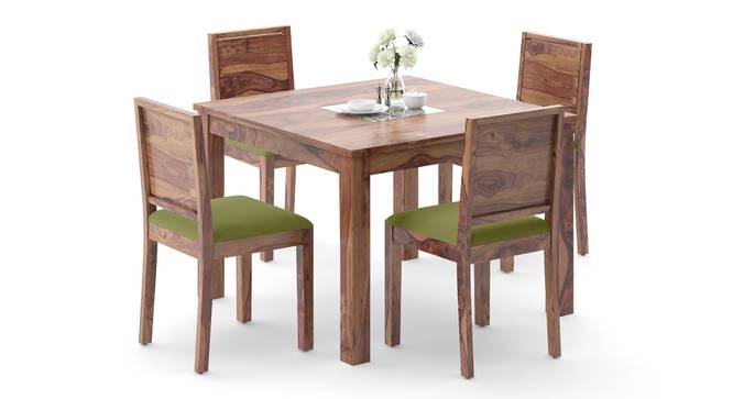 Brighton Square - Oribi 4 Seater Dining Table Set (Teak Finish, Avocado Green) by Urban Ladder - Zoomed Image - 768532