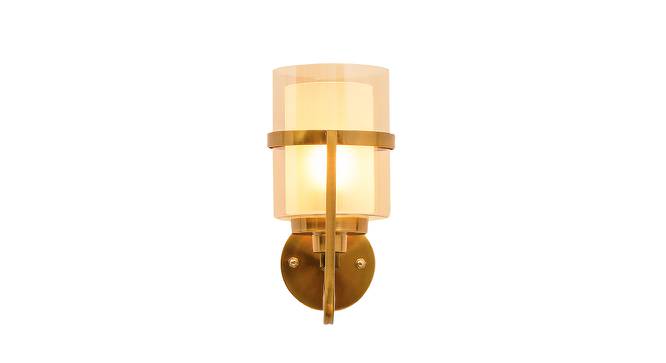 Wyoscki Wall Lamp (Antique Brass, White Shade Colour, Cotton Shade Material) by Urban Ladder - Front View Design 1 - 769036