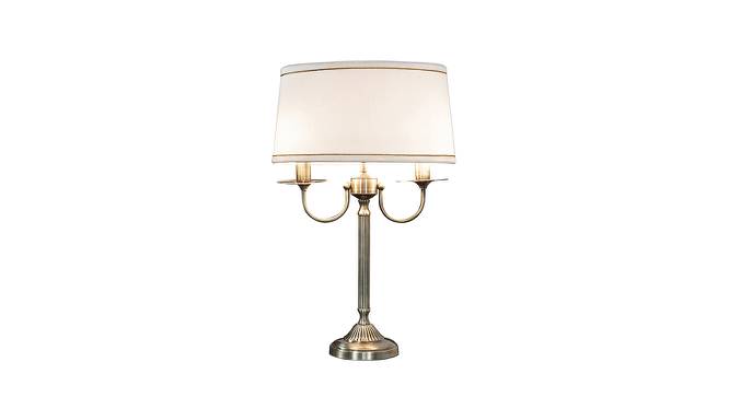 Ralph Table Lamp (Brass, White Shade Colour, Cotton Shade Material) by Urban Ladder - Design 1 Side View - 769135