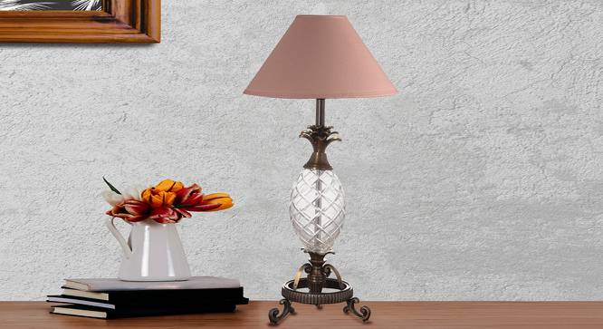 Scott Table Lamp (Antique Brass, Cotton Shade Material, Beige Shade Colour) by Urban Ladder - Design 1 Side View - 769136