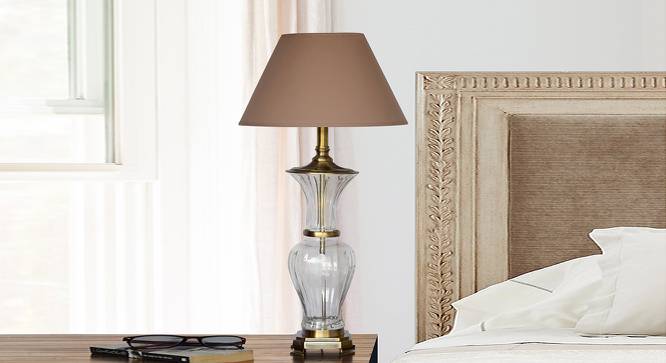 Doane Table Lamp (Antique Brass, Cotton Shade Material, Beige Shade Colour) by Urban Ladder - Design 1 Side View - 769140