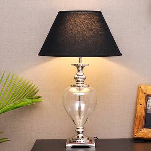 Black Lamp Design Sheila Table Lamp (Nickel, Black Shade Colour, Cotton Shade Material)