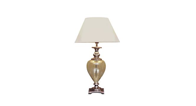 Sheila Table Lamp (Nickel, White Shade Colour, Cotton Shade Material) by Urban Ladder - Front View Design 1 - 769206