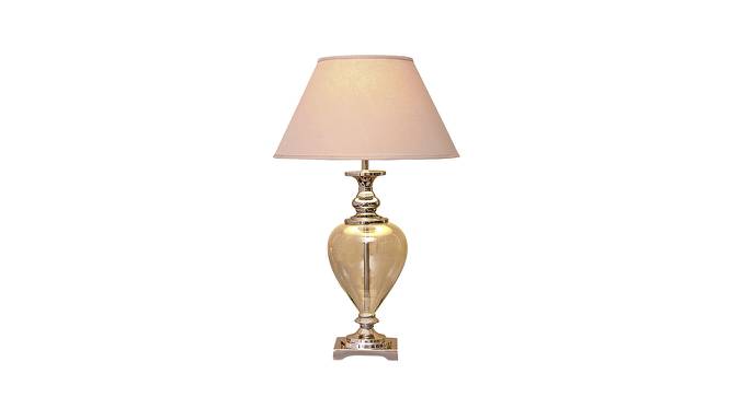 Sheila Table Lamp (Nickel, Cotton Shade Material, Beige Shade Colour) by Urban Ladder - Front View Design 1 - 769208