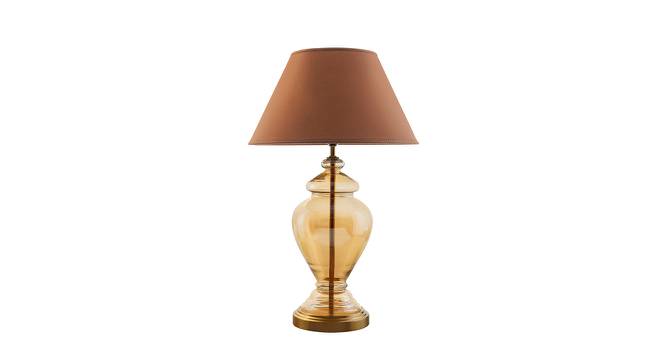 Cedric Gold & Amber Glass Table Lamp (Gold & Amber) by Urban Ladder - Front View Design 1 - 769218