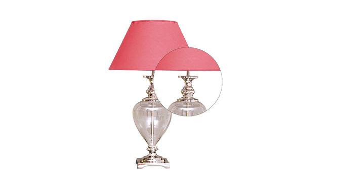 Sheila Table Lamp (Nickel, Cotton Shade Material, Maroon Shade Colour) by Urban Ladder - Design 1 Side View - 769245