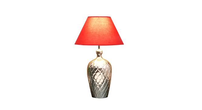 Easton Table Lamp (Nickel, Cotton Shade Material, Maroon Shade Colour) by Urban Ladder - Front View Design 1 - 769330