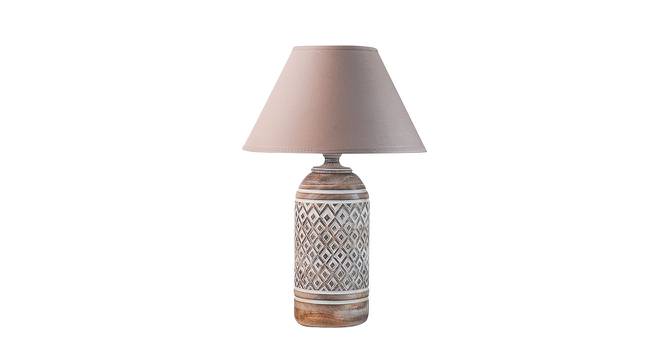 Audrey Table Lamp (Cotton Shade Material, Beige Shade Colour, White Distress) by Urban Ladder - Front View Design 1 - 769331