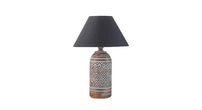 Waylon Table Lamp (Black Shade Colour, Cotton Shade Material, White Distress) by Urban Ladder - Front View Design 1 - 769332