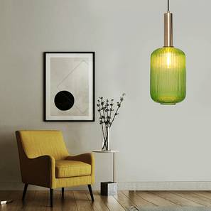 Green Lamp Design Danette Hanging Lamp (Green, Matt Gold & Brass)