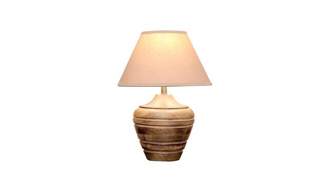 Piper Table Lamp (Brown, Cotton Shade Material, Beige Shade Colour) by Urban Ladder - Front View Design 1 - 769342