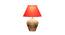 Luke Table Lamp (Brown, Cotton Shade Material, Maroon Shade Colour) by Urban Ladder - Front View Design 1 - 769345