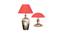 Easton Table Lamp (Nickel, Cotton Shade Material, Maroon Shade Colour) by Urban Ladder - Design 1 Side View - 769353