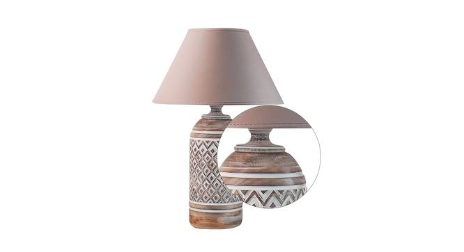 Audrey Table Lamp (Cotton Shade Material, Beige Shade Colour, White Distress) by Urban Ladder - Design 1 Side View - 769355
