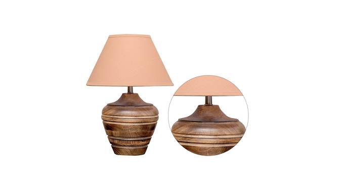 Piper Table Lamp (Brown, Cotton Shade Material, Beige Shade Colour) by Urban Ladder - Design 1 Side View - 769371