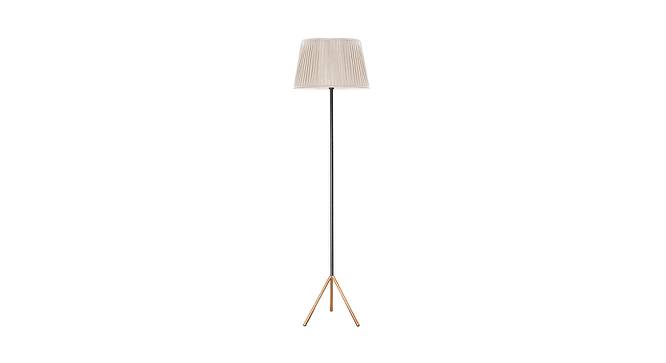 Beatrice Floor Lamp (Cotton Shade Material, Beige Shade Colour, Black & Copper) by Urban Ladder - Front View Design 1 - 769372