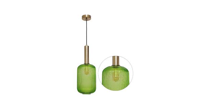 Danette Hanging Lamp (Green, Matt Gold & Brass) by Urban Ladder - Design 1 Side View - 769407