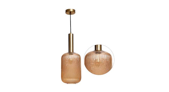 Delphine Hanging Lamp (Amber, Matt Gold & Brass) by Urban Ladder - Design 1 Side View - 769409