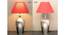 Easton Table Lamp (Nickel, Cotton Shade Material, Maroon Shade Colour) by Urban Ladder - Rear View Design 1 - 769479