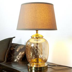 Desk Lamps Design Cardiff Table Lamp (Amber, Cotton Shade Material, Beige Shade Colour)