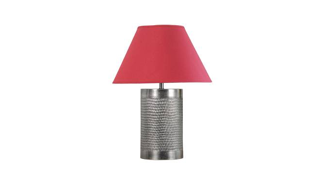 Ohagun Table Lamp (Brown, Cotton Shade Material, Maroon Shade Colour) by Urban Ladder - Front View Design 1 - 769524