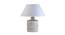 Garlen Table Lamp (White Shade Colour, Cotton Shade Material, White - Distressed Finish) by Urban Ladder - Front View Design 1 - 769525