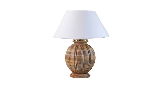 Astros Table Lamp (Natural, White Shade Colour, Cotton Shade Material) by Urban Ladder - Front View Design 1 - 769526