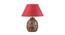 Samsula Table Lamp (Natural, Cotton Shade Material, Maroon Shade Colour) by Urban Ladder - Front View Design 1 - 769527