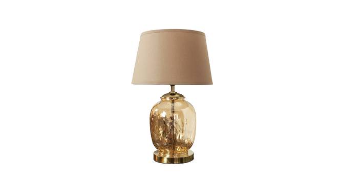 Cardiff Table Lamp (Amber, Cotton Shade Material, Beige Shade Colour) by Urban Ladder - Front View Design 1 - 769531