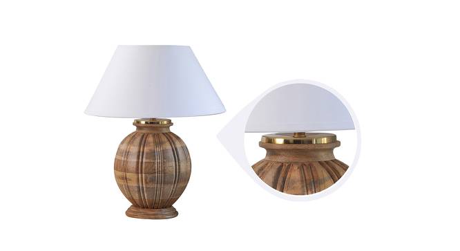 Astros Table Lamp (Natural, White Shade Colour, Cotton Shade Material) by Urban Ladder - Design 1 Side View - 769542