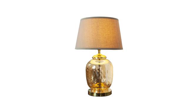 Cardiff Table Lamp (Amber, Cotton Shade Material, Beige Shade Colour) by Urban Ladder - Design 1 Side View - 769547