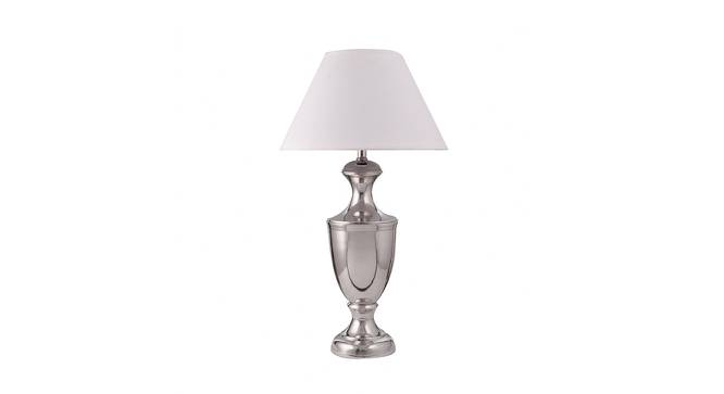 Poppy Table Lamp (White Shade Colour, Cotton Shade Material, Chrome) by Urban Ladder - Front View Design 1 - 769613