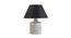 Garlen Table Lamp (Black Shade Colour, Cotton Shade Material, White - Distressed Finish) by Urban Ladder - Front View Design 1 - 769617
