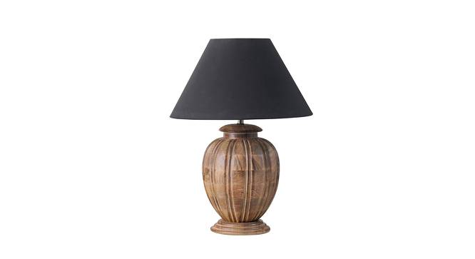 Ariana Table Lamp (Natural, Black Shade Colour, Cotton Shade Material) by Urban Ladder - Front View Design 1 - 769621