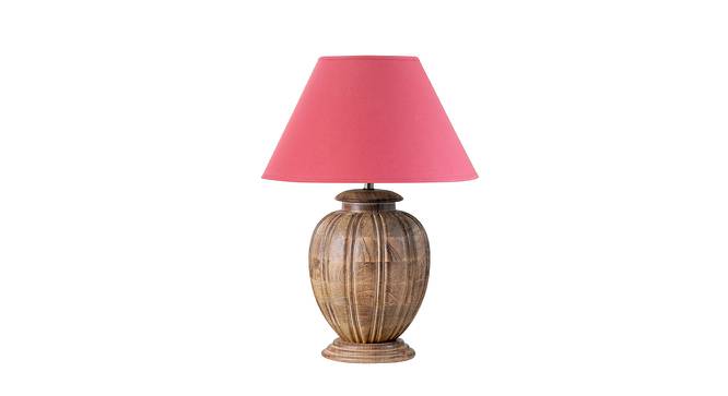 Ariana Table Lamp (Natural, Cotton Shade Material, Maroon Shade Colour) by Urban Ladder - Front View Design 1 - 769623