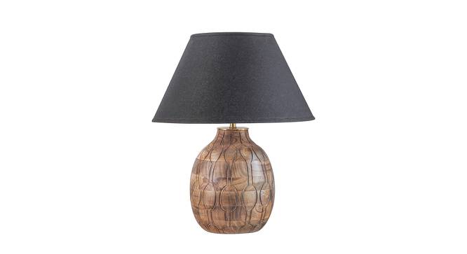 Samsula Table Lamp (Natural, Black Shade Colour, Cotton Shade Material) by Urban Ladder - Front View Design 1 - 769625