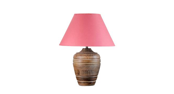 Knepp Table Lamp (Natural, Cotton Shade Material, Maroon Shade Colour) by Urban Ladder - Front View Design 1 - 769628