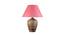 Knepp Table Lamp (Natural, Cotton Shade Material, Maroon Shade Colour) by Urban Ladder - Front View Design 1 - 769628